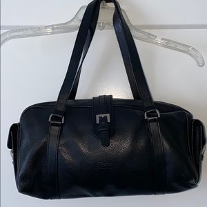 Black Leather Longchamp Bag